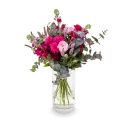 kytice trsových růží, ranunculusu a mathiol